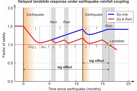 Loess landslide cascade driven by intensified preferential flow in extended sinkholes modified by earthquake and farm roads 配图